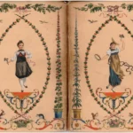 Berner Trachtenmeitschi, handkolorierter Buchumschlag der Alpenrosen, 1825
